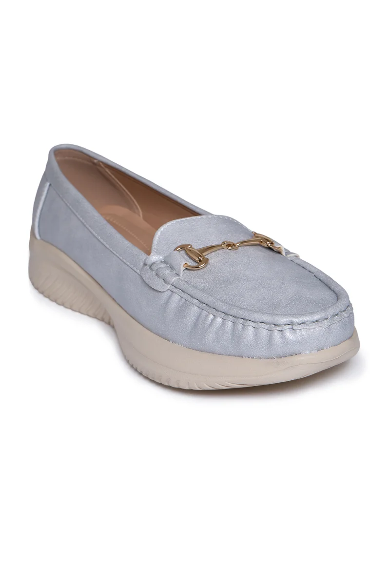 Geoomnii SILVER Geoomnii Closed Flat Shoes for Women – Comfortable Slip-On Ballet Flats for Office, Daily Wear & Casual Use for Women | Best Price UAE